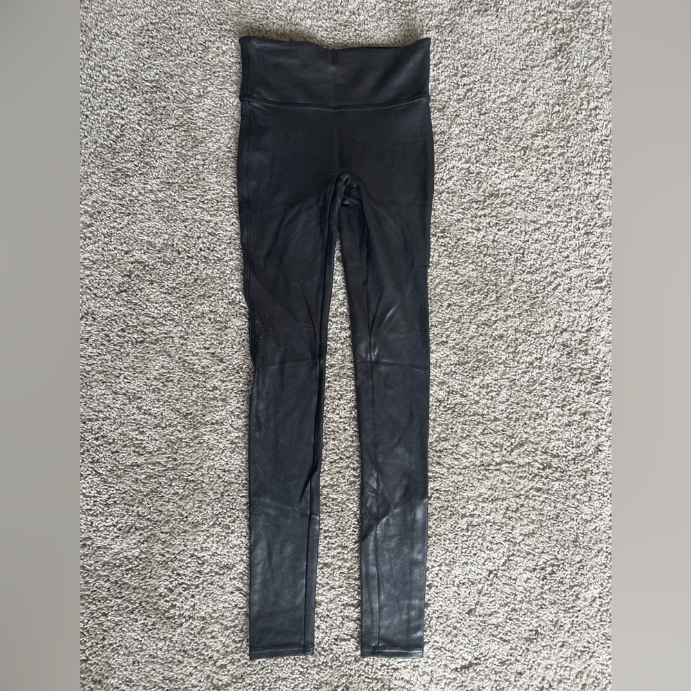 SPANX Metallic Faux Leather Leggings